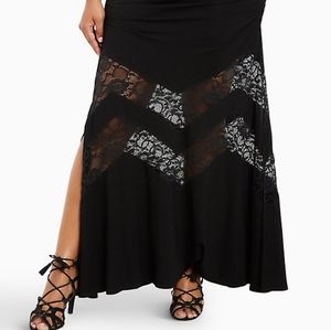 Torrid Black Lace Inset Maxi Skirt
